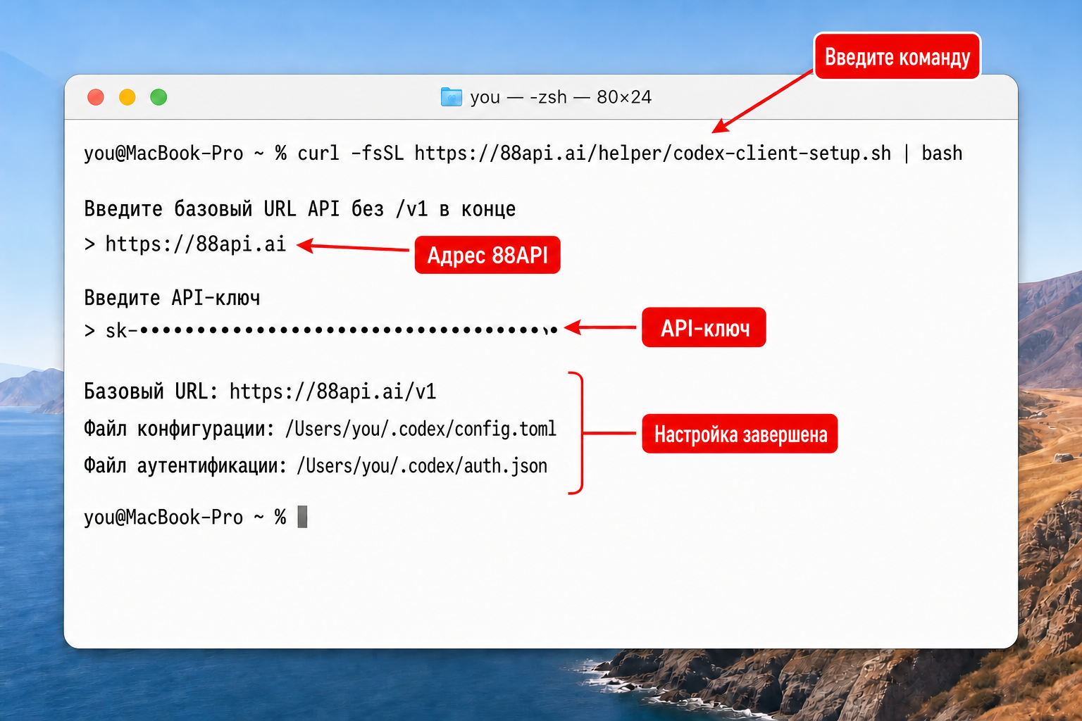 Настройка клиента Codex на macOS и Linux