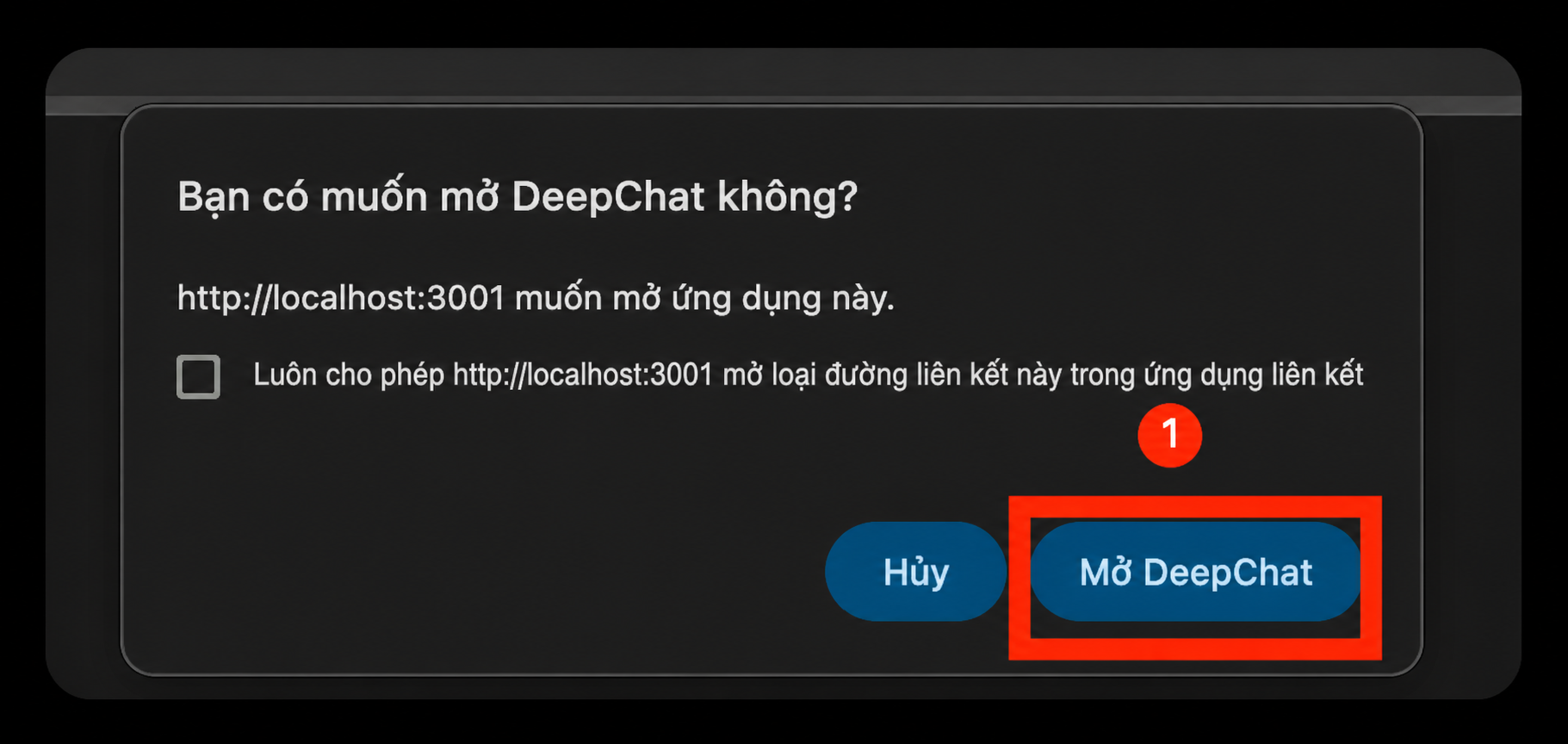 Mở DeepChat