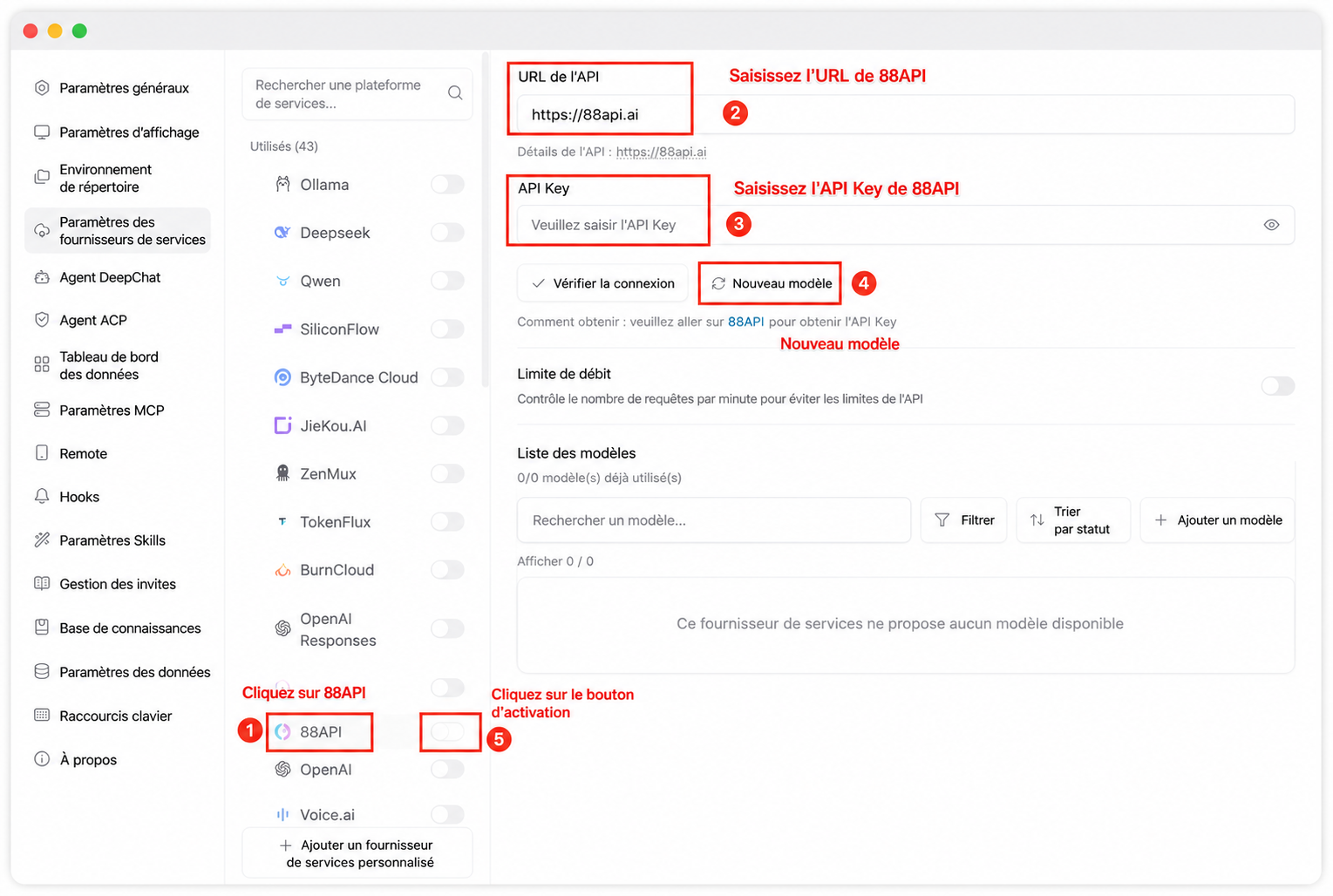 Guide de configuration manuelle DeepChat