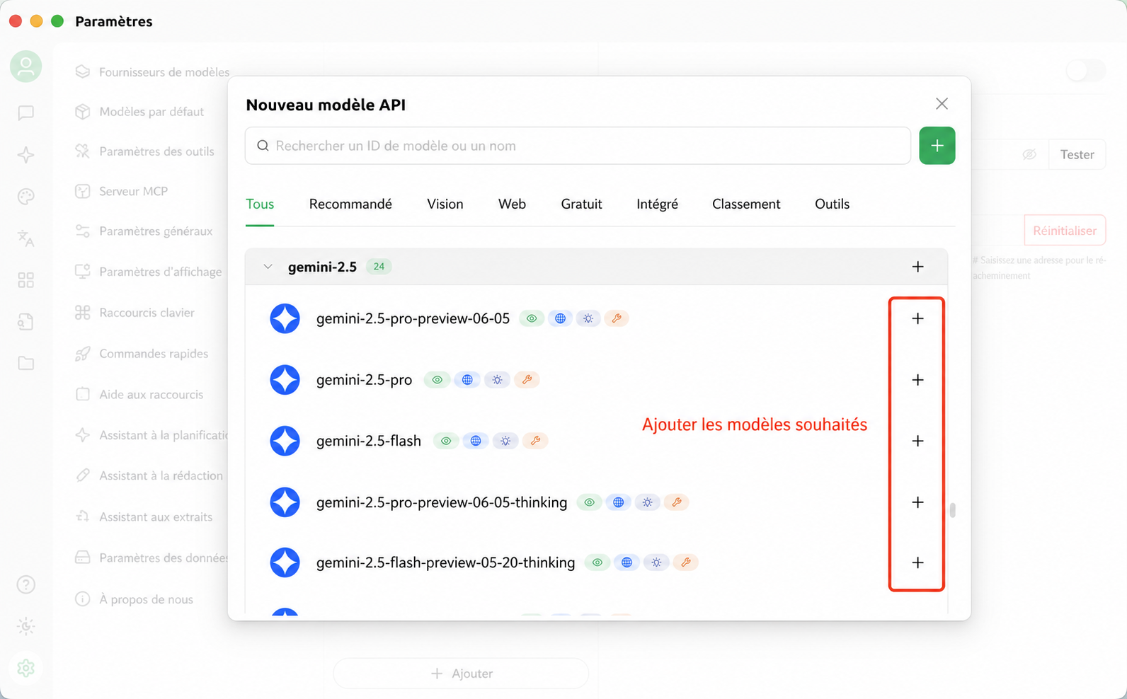 Ajouter des modèles