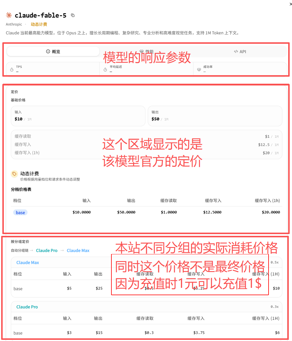 模型计价方式说明