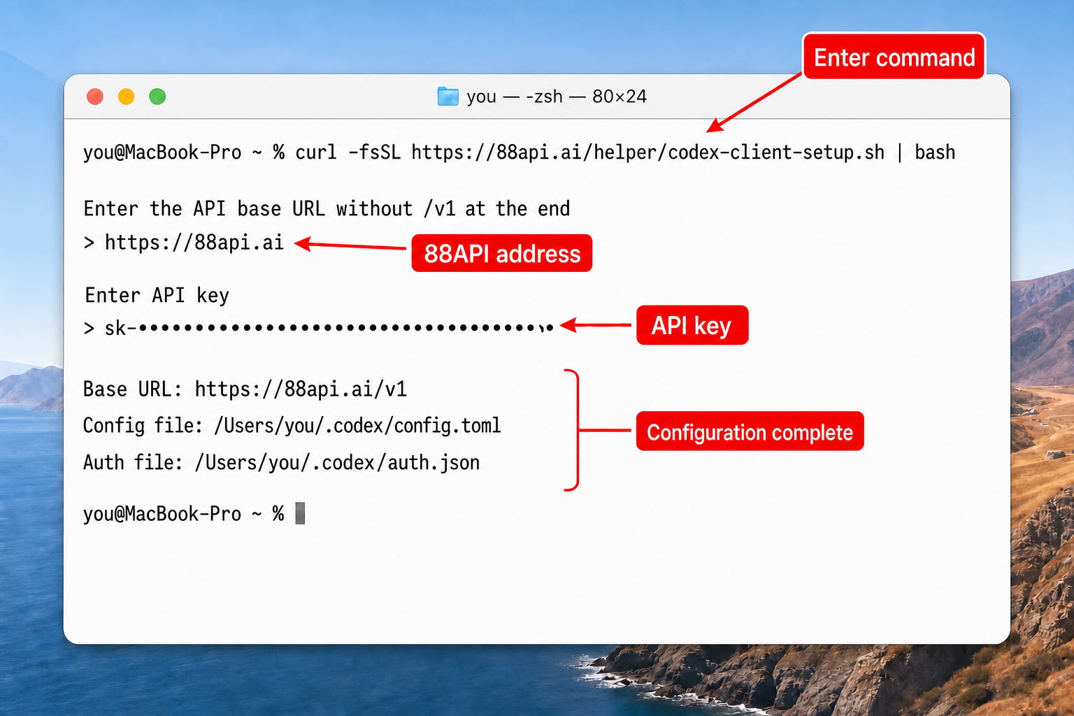 Configurer le client Codex dans un terminal macOS ou Linux